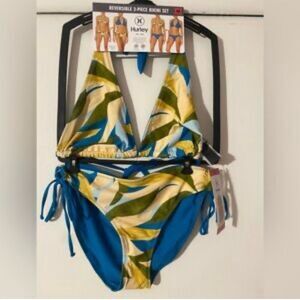 Hurley Reversible Blue and Yellow Bikini Set